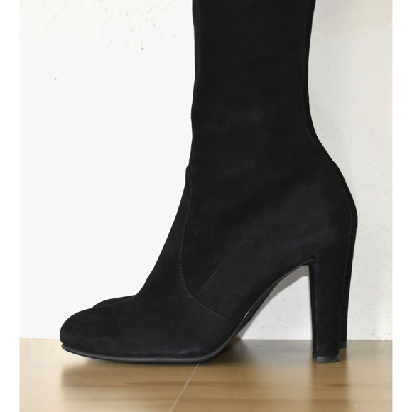 F0 Auth STUART WEITZMAN Highland Black Suede Over The Knee Boot Shoes Size 7M - Picture 6 of 11